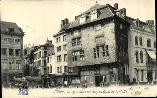 Ak Liège Lüttich Wallonien, Altes Haus am Quai de la Goffe