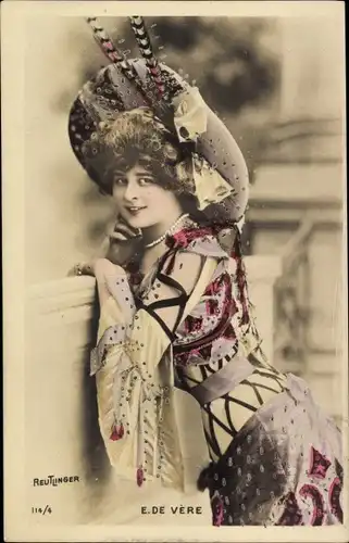 Ak Schauspielerin E. de Vere, Portrait