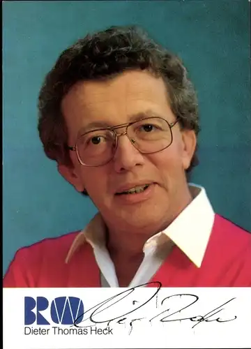 Ak Fernsehmoderator Dieter Thomas Heck, Portrait, Autogramm, Brille