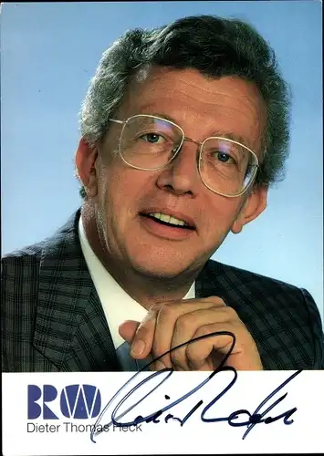 Ak Fernsehmoderator Dieter Thomas Heck, Portrait, Autogramm, Brille