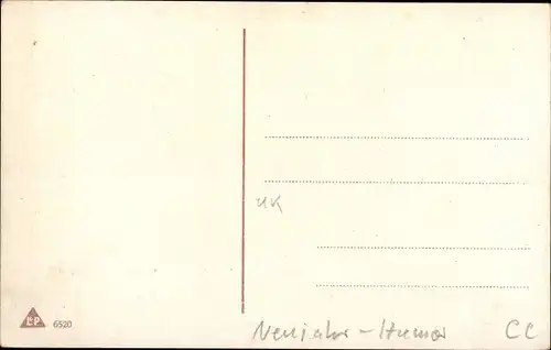 Ak Glückwunsch Neujahr, Ehepaar, Herrin des Hauses, Schlüssel