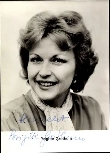 Ak Schauspielerin Brigitte Grothum, Portrait, Autogramm