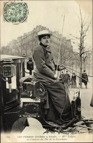 Ak Les Femmes Cocher a Paris, Mme Lutgen, ex-Comtesse du Pin de la Gueriniere