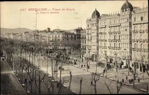 Ak Barcelona Katalonien Spanien, Paseo de Gracia