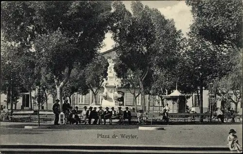 Ak Santa Cruz de Ténérife Kanarische Inseln, Plaza Weyler, Denkmal