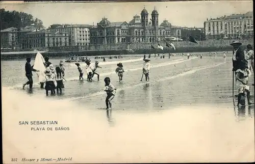 Ak Donostia San Sebastian Baskenland, Playa de Banos