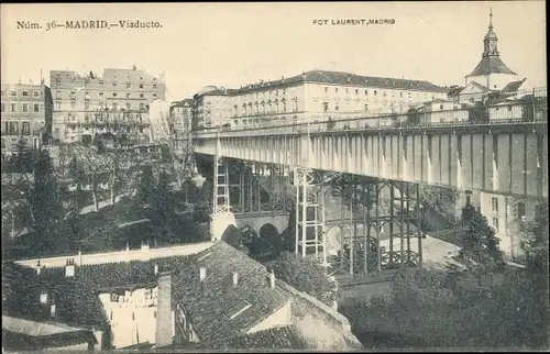 Ak Madrid, Spanien, Viadukt