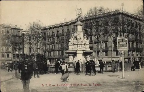AK Barcelona Katalonien Spanien, Schlossplatz