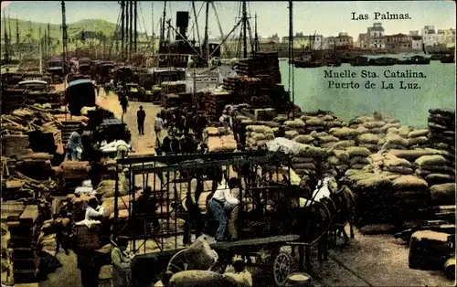 Ak Las Palmas de Gran Canaria Kanarische Inseln, Puerto de la Luz, Sta Catalina Pier