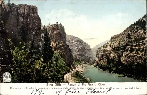 Ak Colorado Vereinigte Staaten, Echo Cliffs, Kanon des Grand River