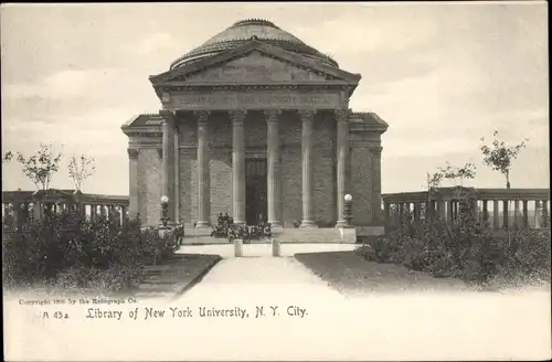 Ak New York City USA, Bibliothek der New York University