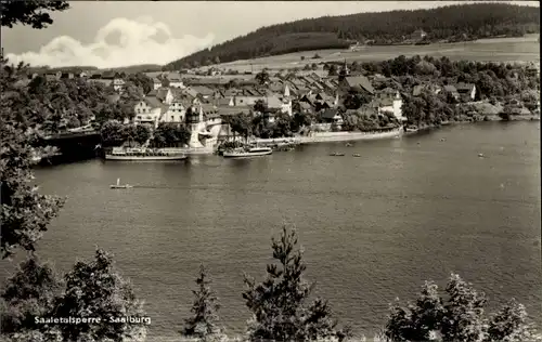 Ak Saalburg in Thüringen, Saaletalsperre, Schiffe, Boote