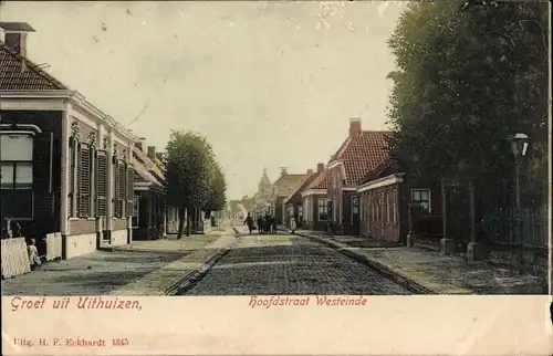 Ak Uithuizen Groningen Niederlande, Hauptstraße Westeinde