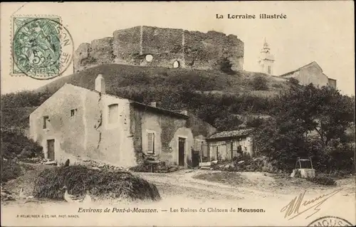 Ak Pont à Mousson Mussenbrück Lothringen Meurthe et Moselle, Ruinen des Chateau de Mousson