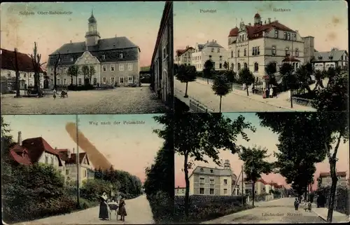 Ak Rabenstein Chemnitz in Sachsen, Schloss Ober-Rabenstein, Post, Rathaus, Weg zur Pelzmühle