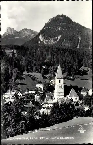 Ak Bad Aussee Steiermark, Ortsansicht, Kirche, Loser, Tressenstein