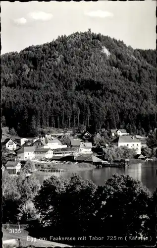 Ak Egg am Faaker See Villach in Kärnten, Ortsansicht, Tabor