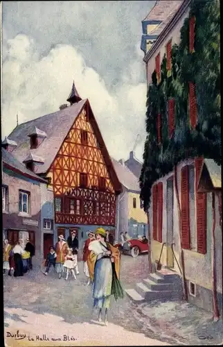 Künstler Ak Durbuy Wallonien Luxemburg, La Halle aux Bles