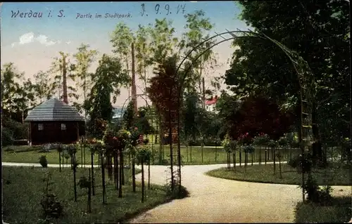 Ak Werdau in Sachsen, Stadtpark, Rosenbogen