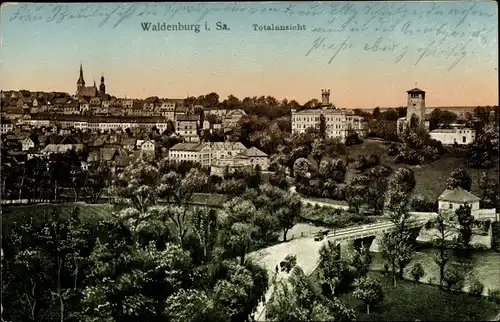 Ak Waldenburg in Sachsen, Totalansicht