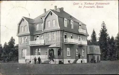 Ak Fraureuth im Vogtland Sachsen, Gasthaus Kurhaus Fichtenreuth, Inh. Max Becher