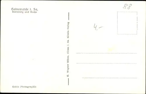 Ak Hainewalde in der Lausitz, Breiteberg und Kirche