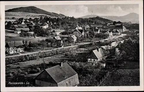 Ak Hainewalde Sachsen, Gesamtansicht, Breiteberg und Lausche