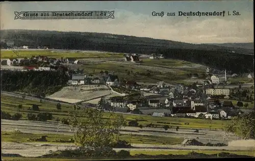 Ak Deutschneudorf im Erzgebirge, Panorama