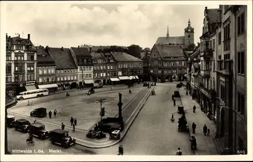Ak Mittweida in Sachsen, Markt