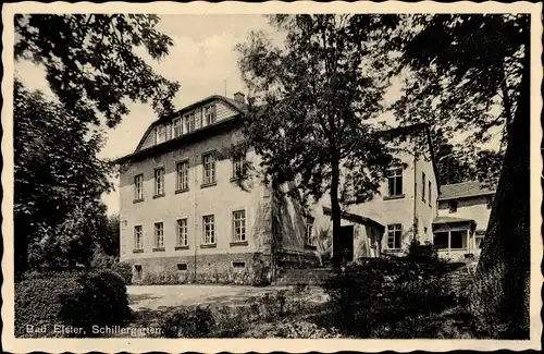 Ak Bad Elster im Vogtland, Blick in den Schillergarten, Gebäude, Parkanlage