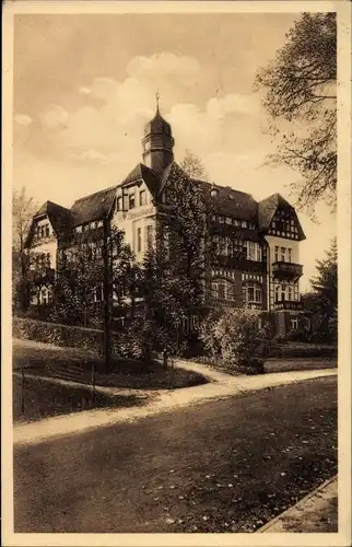 Ak Bad Elster im Vogtland, Blick auf den Albrechtshof, Straßenpartie