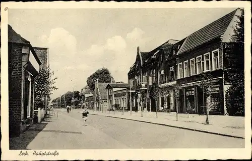 Ak Leck in Nordfriesland, Blick in die Hauptstraße