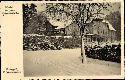 Ak Hildburghausen in Thüringen, Winteraufnahme, Straßenpartie, Stadtansicht