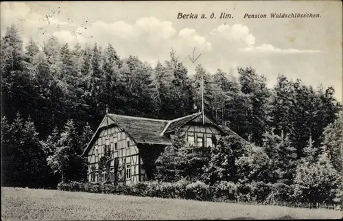 Ak Bad Berka in Thüringen, Pension Waldschlösschen am Waldrand