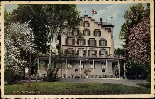 Ak Wädenswil Kt. Zürich Schweiz, Hotel Halbinsel Au