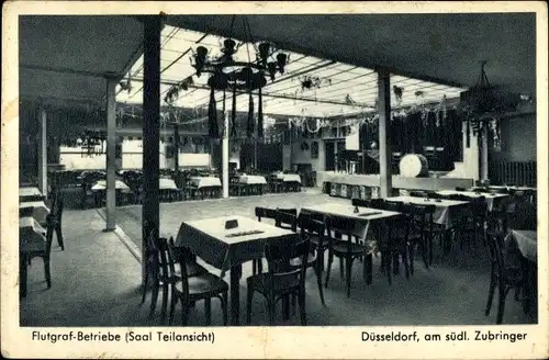 Ak Düsseldorf am Rhein, Flutgraf Betriebe, Witzelstraße 33/34, Saal, Bühne, Schlagzeug