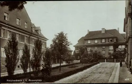 Ak Reichenbach im Vogtland, Partie am Rosenplatz, Wohnhäuser