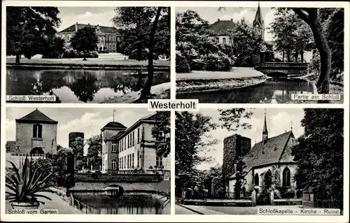 Ak Westerholt Herten Nordrhein Westfalen, Schloss, Kapelle, Kirche, Ruine