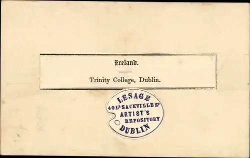 CdV Dublin Irland, Trinity College