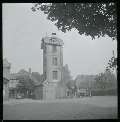 12 Zelluloid Negative Bücken in Niedersachsen, Bach, Straße, Park