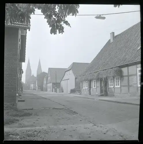 12 Zelluloid Negative Bücken in Niedersachsen, Bach, Straße, Park