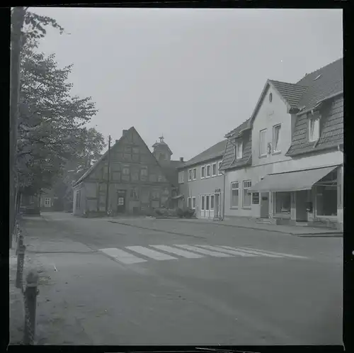 12 Zelluloid Negative Bücken in Niedersachsen, Bach, Straße, Park