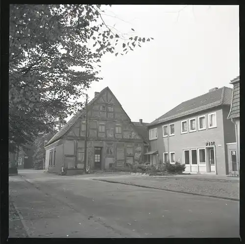 12 Zelluloid Negative Bücken in Niedersachsen, Bach, Straße, Park