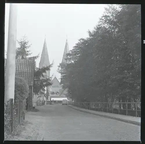 12 Zelluloid Negative Bücken in Niedersachsen, Bach, Straße, Park