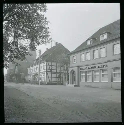 12 Zelluloid Negative Bücken in Niedersachsen, Bach, Straße, Park