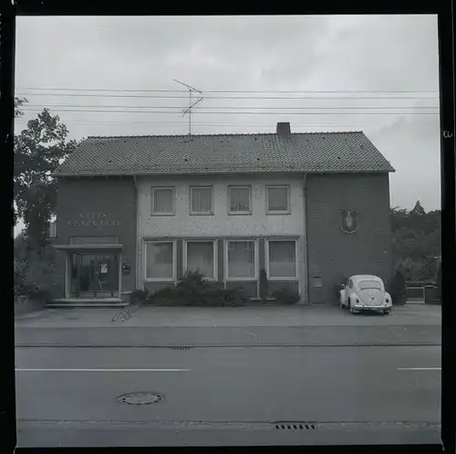 5 Zelluloid Negative Eystrup in Niedersachsen, Straße, Geschäft, Schule