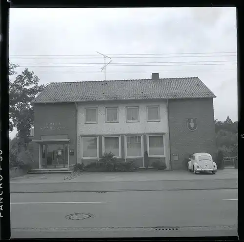 5 Zelluloid Negative Eystrup in Niedersachsen, Straße, Geschäft, Schule