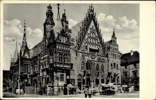 Ak Wrocław Breslau in Schlesien, Rathaus