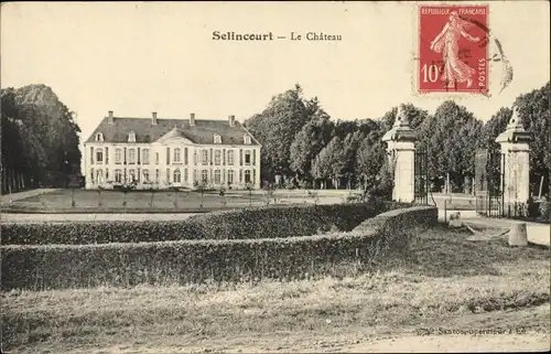 Ak Selincourt Somme, Le Château, Schloss, Tor, Garten
