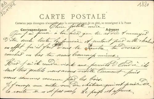 Ak Selincourt Somme, Le Château, Schloss, Tor, Garten